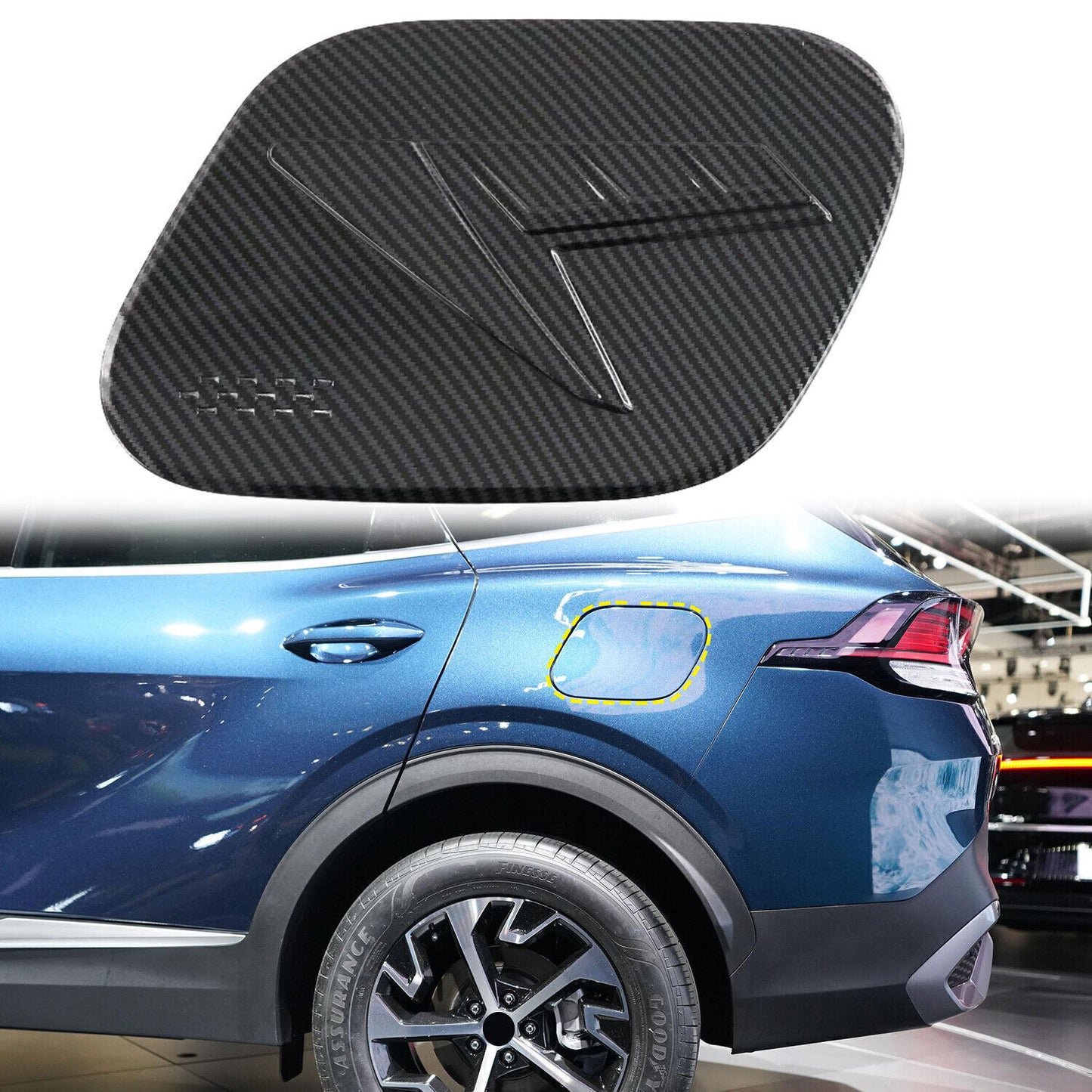 ABS Carbon Fiber Black Oil Fuel Tank Cap Cover Trim for Kia Sportage NQ5 23-2024