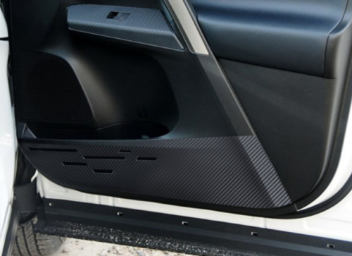 for Toyota RAV4 2013-2018 Black Leather Inner Door Anti-Kick Panel Cover Sticker