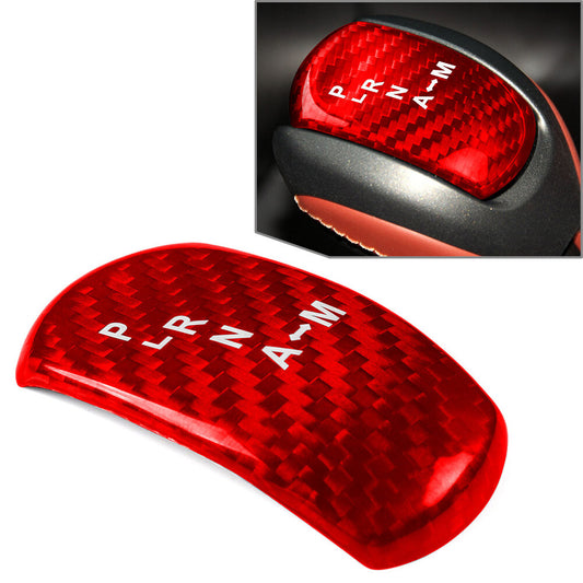 Car Carbon Fiber Gear Shift Knob Cover Trim Red Fit for Nissan GTR R35 2008-2016