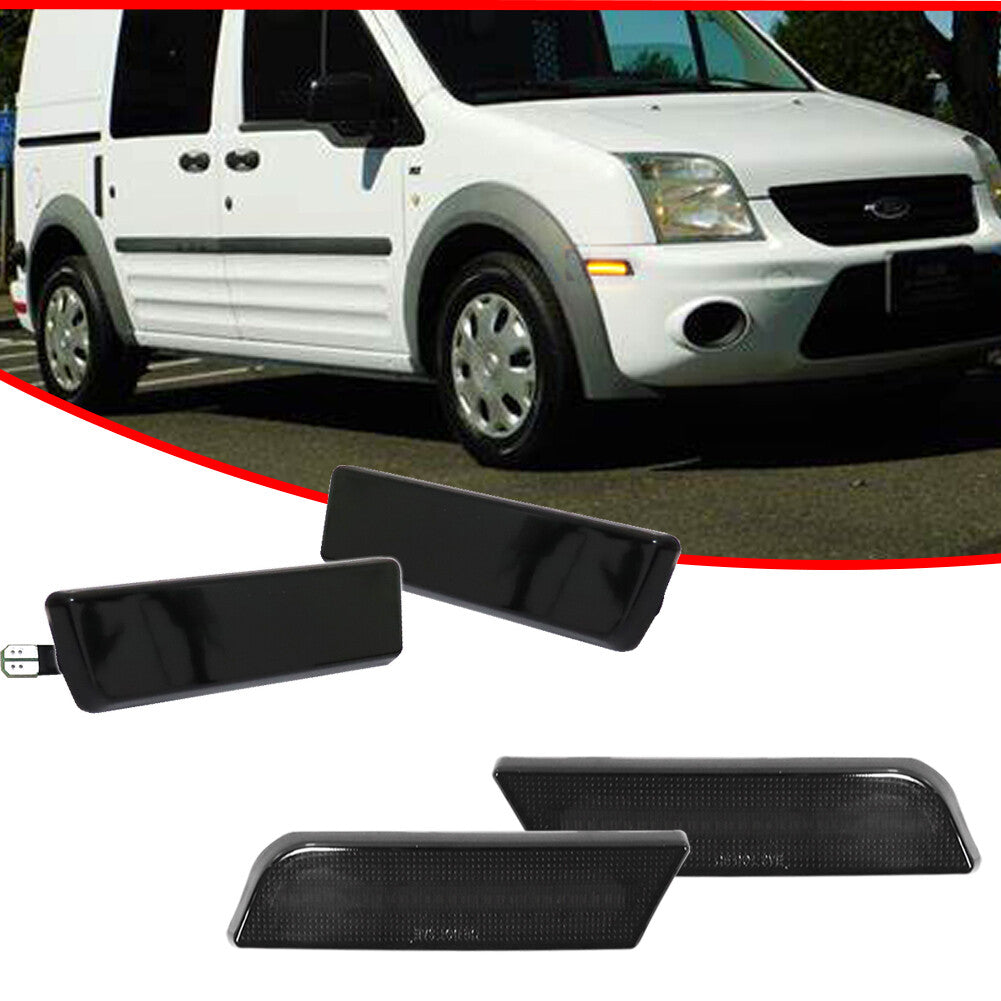 Applicable to 10-13 for Ford Transit Connect front and rear LED side bumper marker lights (smoked)