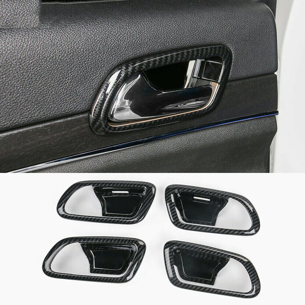 Carbon Fiber Style Inner Door Bowl Cover Trim for Jeep Grand Cherokee 2014-2020