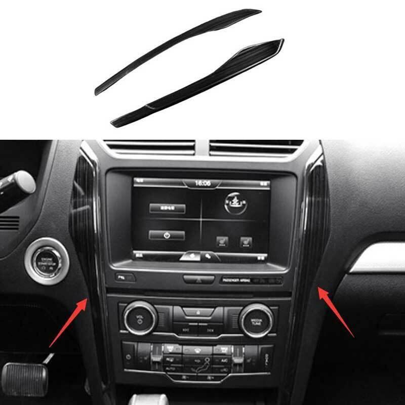 Black Titanium Gear Shift Both Side Cover Trim 2PCS for Ford Explorer 2011-2019