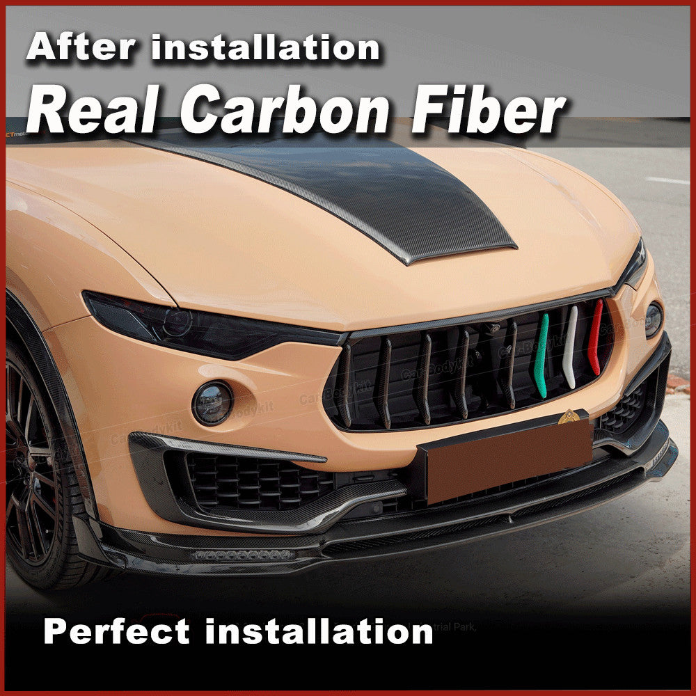 Fit for Maserati for Levante 16-20 Front Grill Grille Trim Frame Strips REAL Carbon