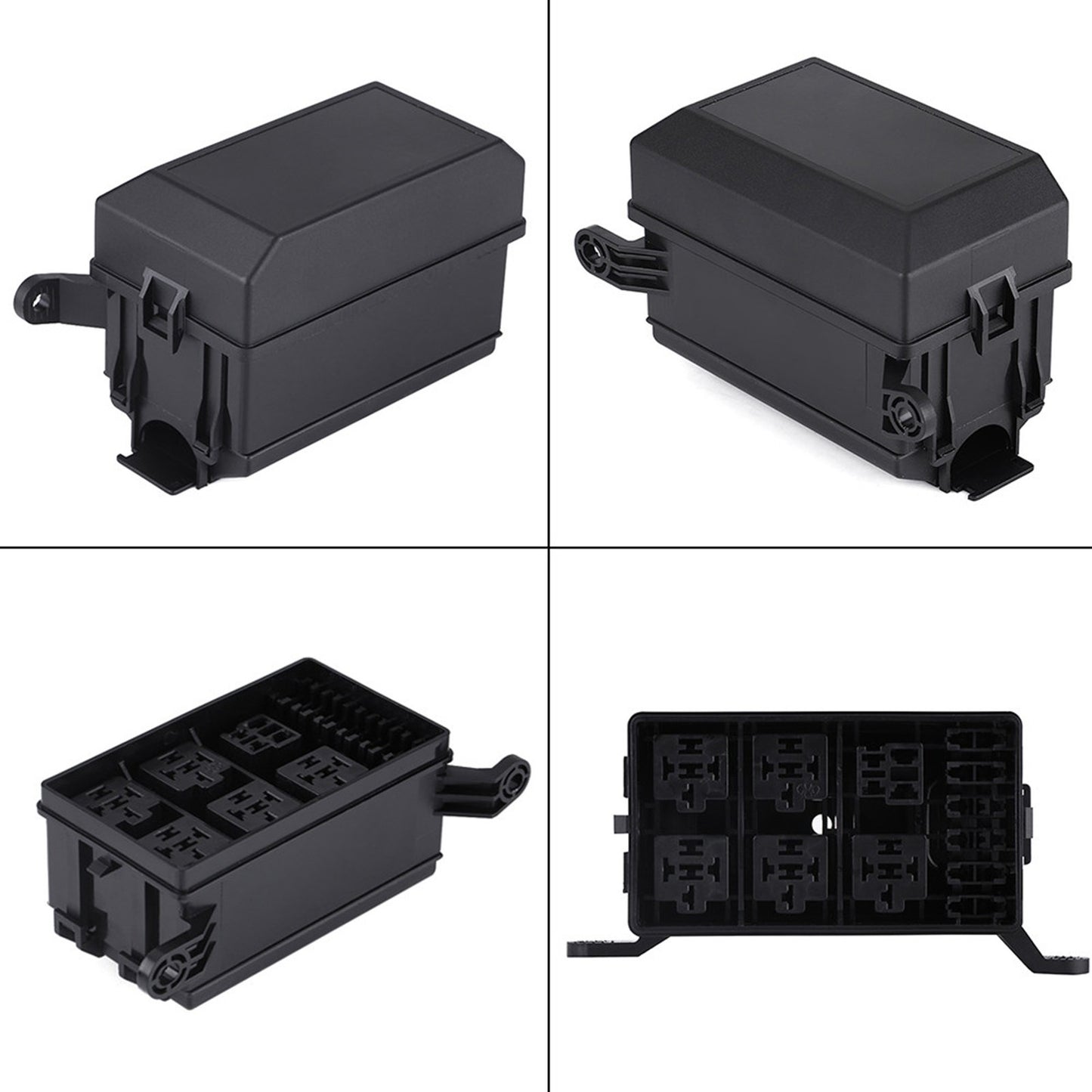 6-Way Auto Waterproof Relay Holder Box Socket Relay Box Block For Auto Car