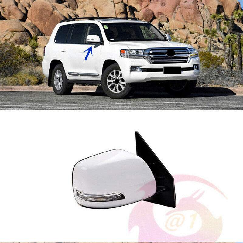 white Right Side Rearview Mirror Assembly 9-Pin Fit for Land Cruiser 2012-2019