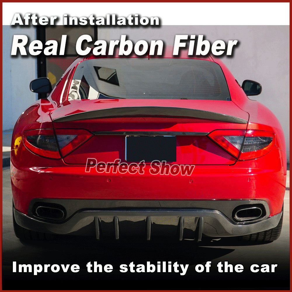 Fit for Maserati GranTurismo Coupe 2012-14 REAl Carbon Rear Trunk Spoiler Wing