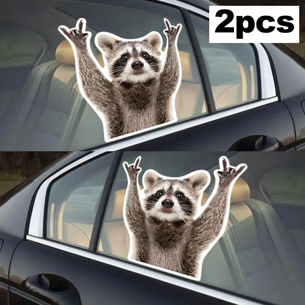 2pack Qute Raccoon Car Back Rear Window Decal Vinyl Stickers Funny Car Sticker