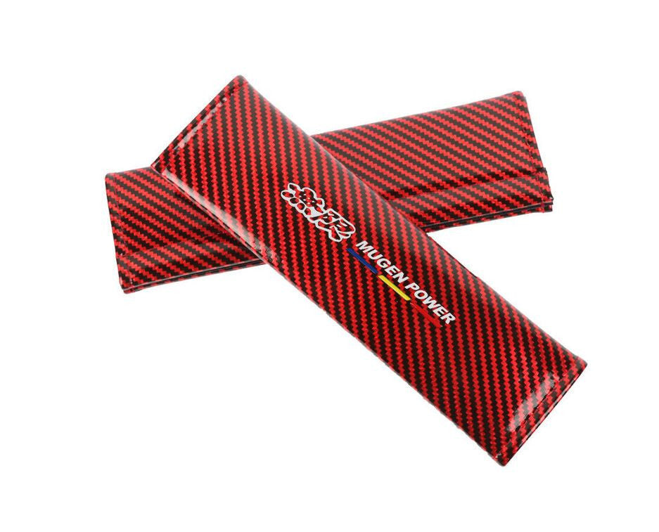 Car seatbelt cover, shoulder strap pad, red carbon Mugen, suitable for Honda for Acura .