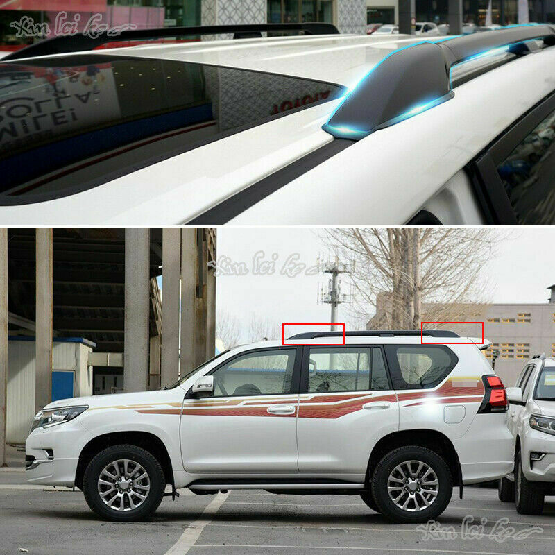 4X Roof Rail Rack End Cover Shell Cap Black for Toyota Prado FJ/LC150 2010-2021