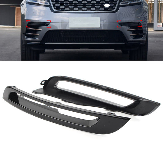 Front Bumper Fog Lamp Cover Gloss Black for Land Rover for Range Rover Velar 2018-21