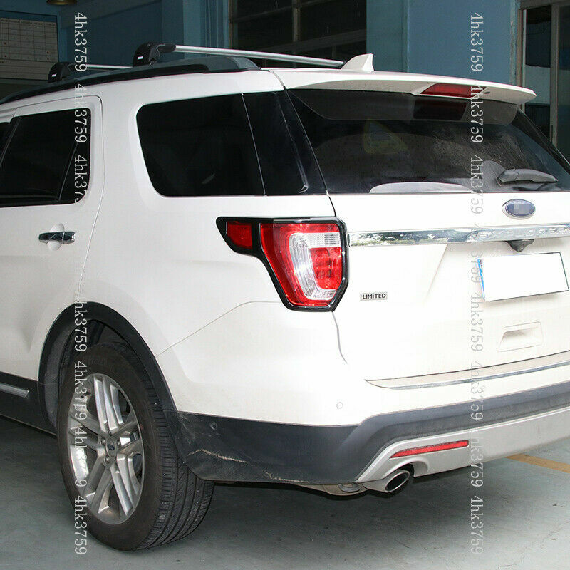 2X for Ford Explorer 2016-2019 ABS Glossy Black Rear Tail Light Frame Cover Trim