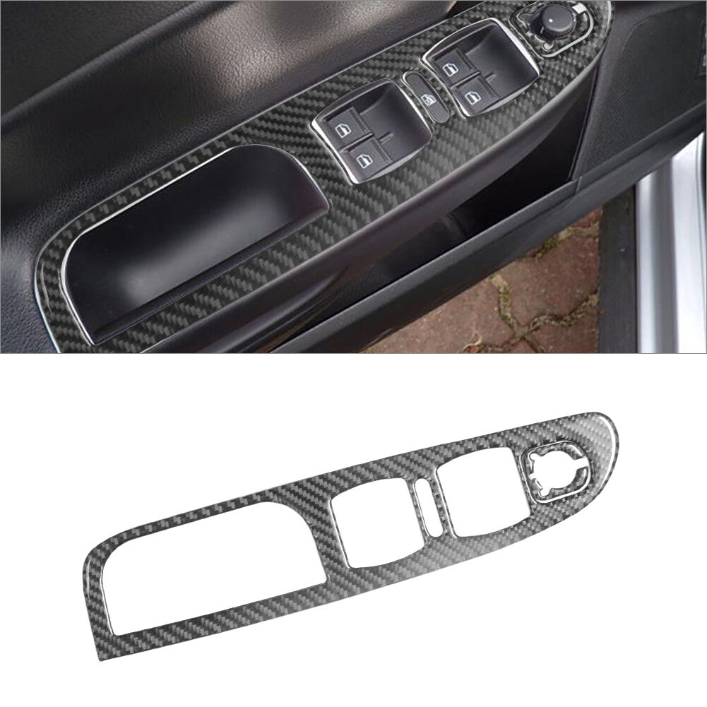2x Carbon Fiber Driver Window Control Panel for Volkswagen for Passat 2006-2011