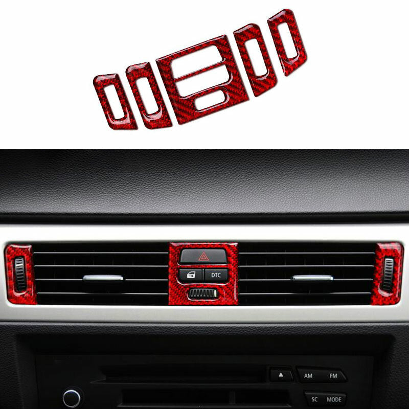 Carbon fiber red interior trim is available on for BMW 3 Series E90, E92, and E93 models from 2005 to 2012.