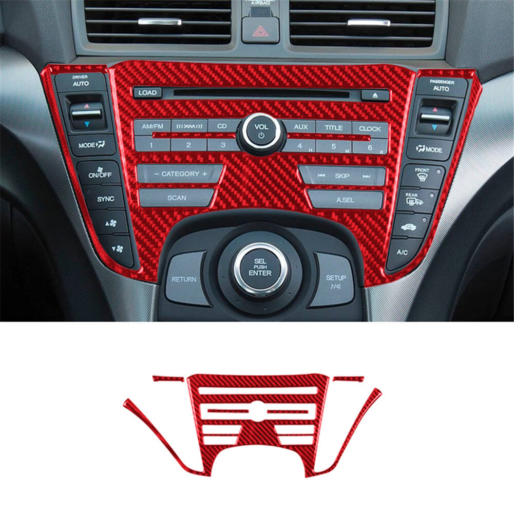 for ACURA TL 2009-2014 Red Carbon Fiber Center Console Radio Control Cover