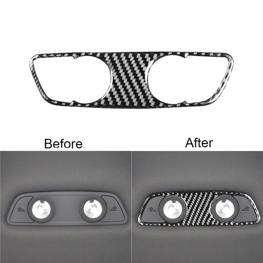 Fit for Audi for A4 B9 2017-2019 Carbon Fiber Rear Reading Light Sticker Cover Trim