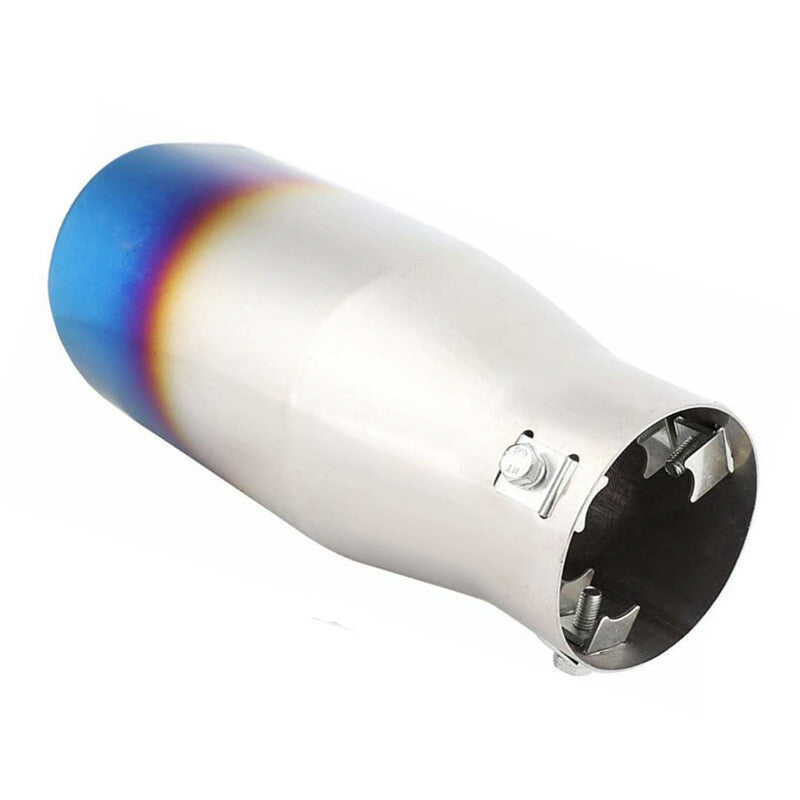 Half Blue Exhaust Muffler Car Modification 2.9in Rear Tail Pipe End Tip Silencer
