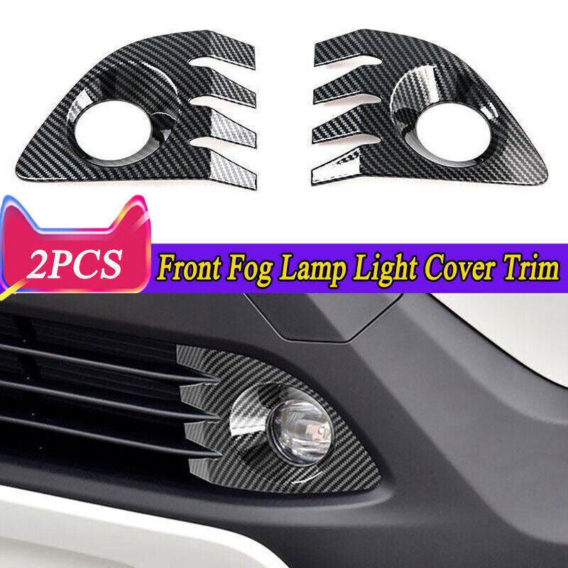 2X Carbon Fiber Front Fog Lamp Light Cover Trim for Toyota for Corolla Cross 22-24