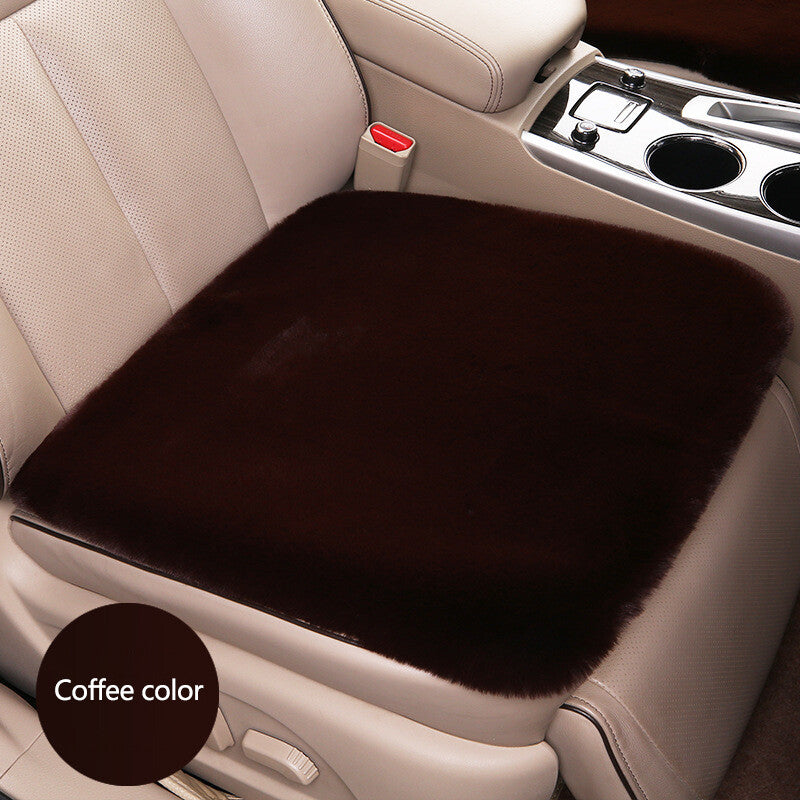 1x Car for Seat Cover Front Cushion Plush Soft Comfort Pad Protector Mat Warm Coffee