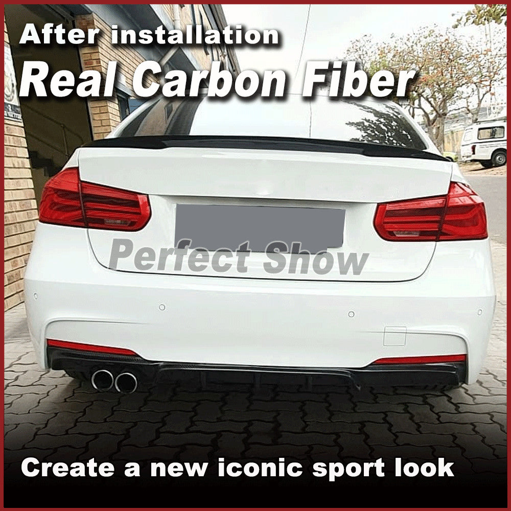 for BMW F30 3 Series M Tech /Sport 2013-18 REAL Carbon Rear Bumper Diffuser Lip