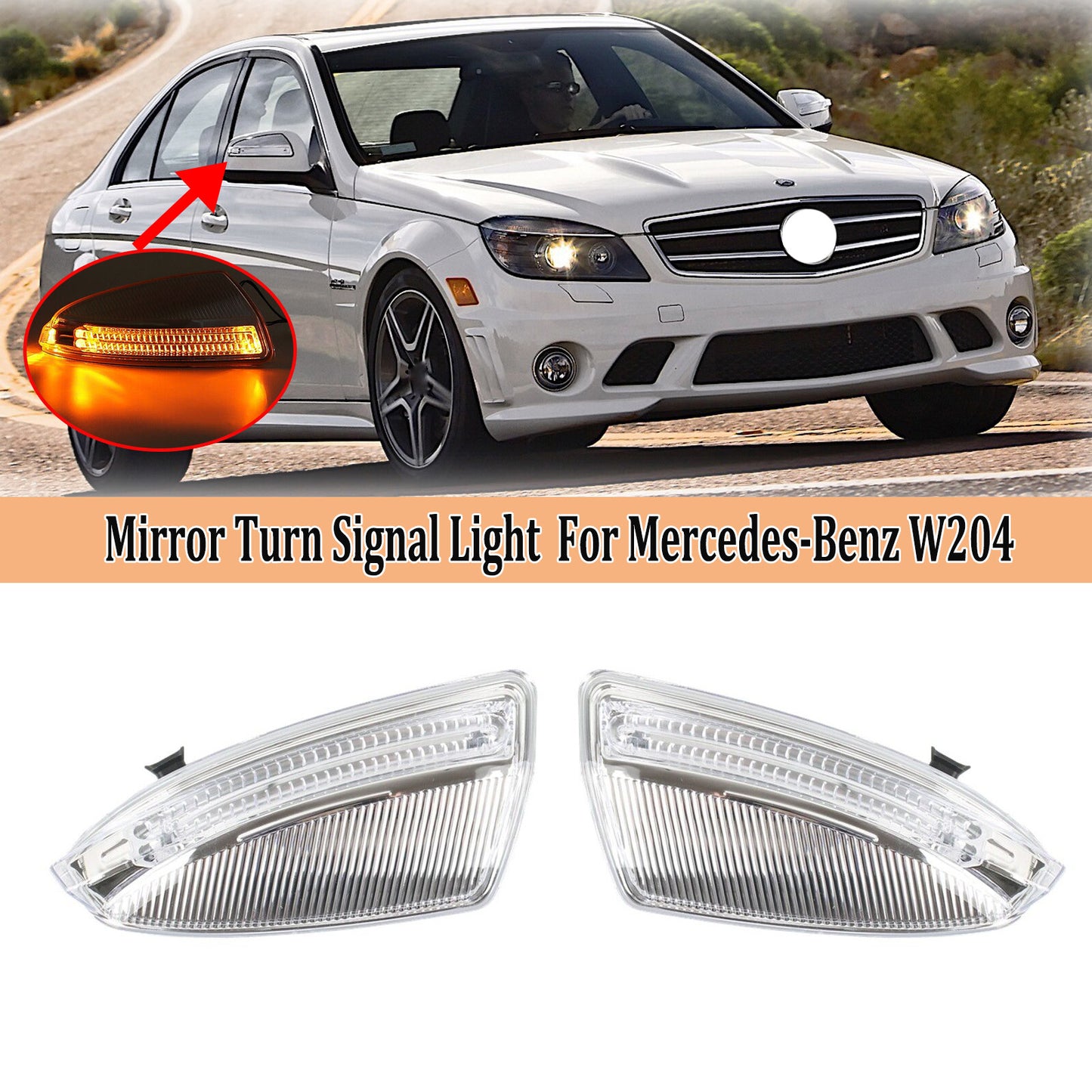 2x Mirror Light Wing Turn Signal Lamp for Mercedes-Benz W204 W639 C63 C300 C350