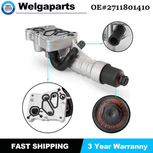 Aluminum Engine Oil Cooler Filter Housing for Benz SLK250 12-15 395462787395