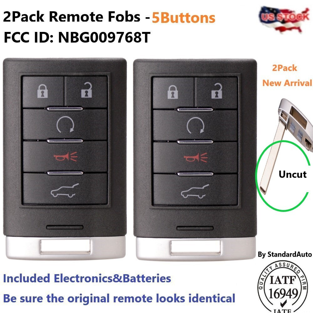2. for Smart Proximity Remote Keychain for 2010-2015 for Cadillac SRX ATS XTS NBG009768T