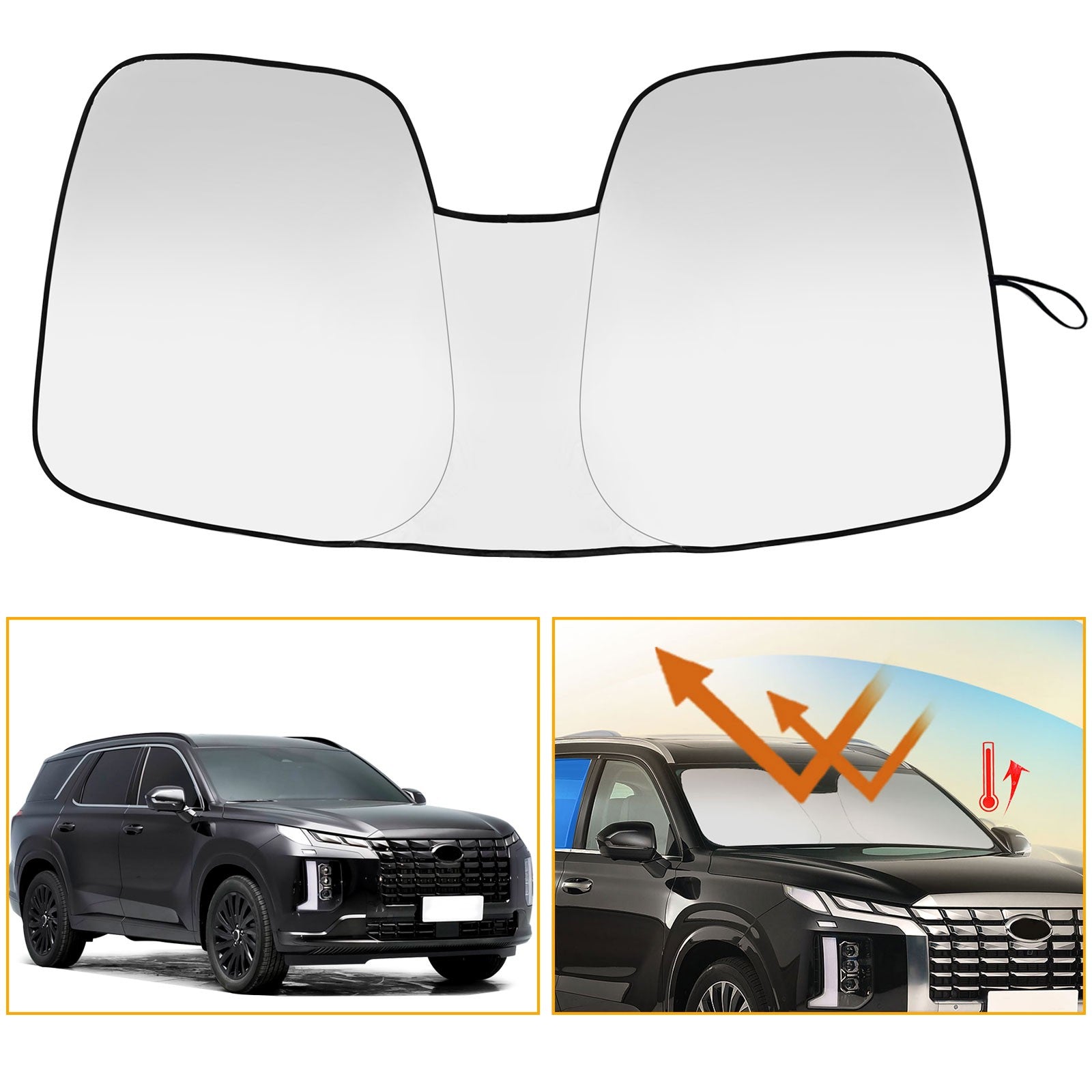 Custom for Hyundai Palisade 2020-2025 Windshield Sun Cover Sunshade Blocks UV