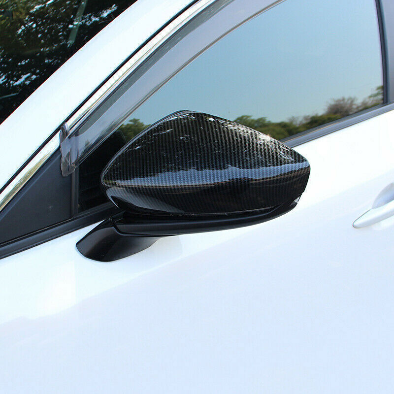 for Mazda 3 Axela 19-2023 Carbon Fiber Look Side Rearview Door Mirror Cover Trim