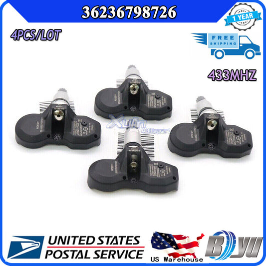 4-pack Tire Pressure Sensors (TPMS) for BMW 3 Series, 5 Series, M3 Series, X3 Series, for Mini for Rolls-Royce 36236779490 USA