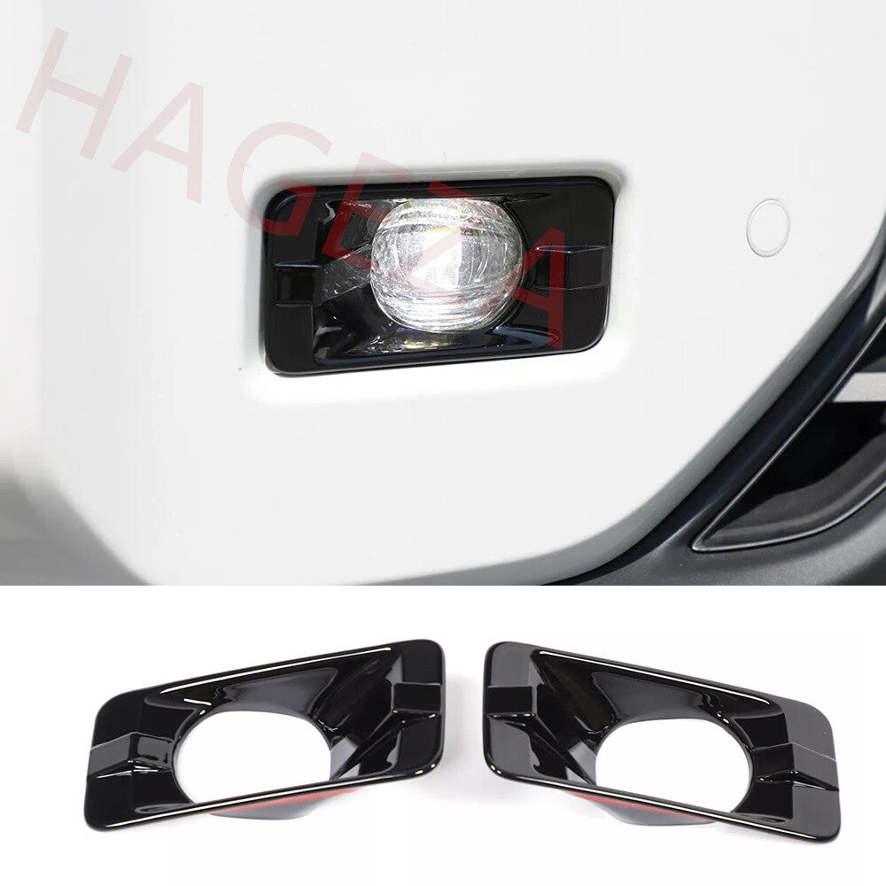 Gloss Black ABS Front Fog Light Lamp Cover For Toyot@ for Land Cruiser LC250 2024-25