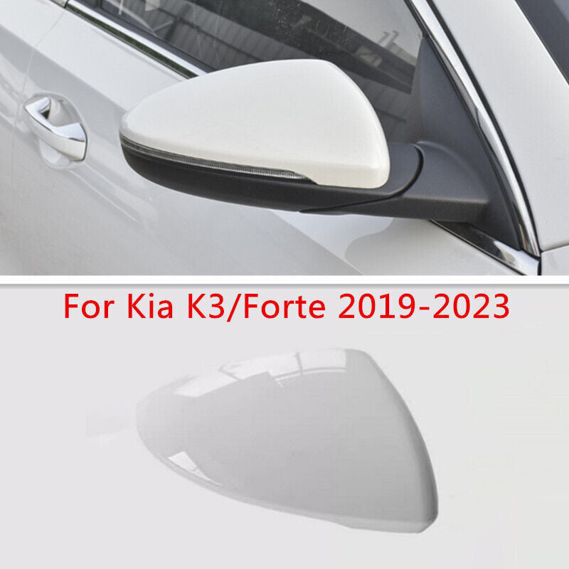 White Right Side Rearview Door Mirror Cover Shell Cap for Kia K3/Forte 2019-2023