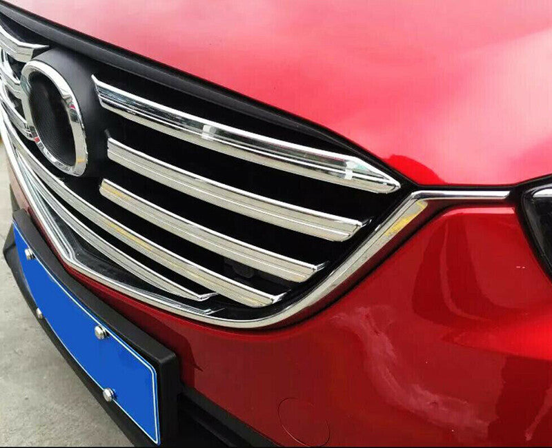 for Mazda CX-5 2015-2016 ABS Chrome Front Mesh Grille Grill Cover Trim Molding