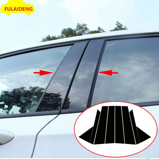 8P for Hyundai for Tucson 2016-2018 Black Window Pillar Posts Mirror Plate Molding