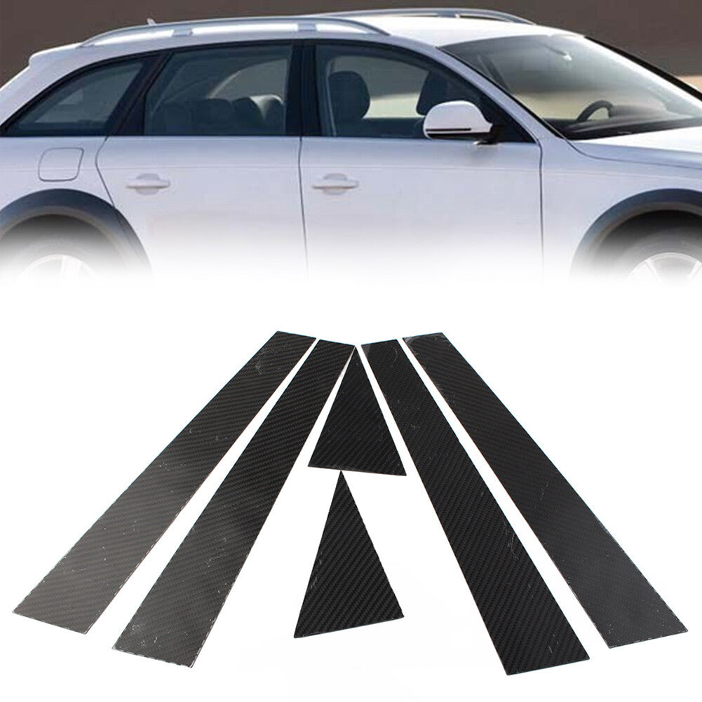 6 Pcs Car Exterior Door Window B Pillar Post Cover Trim for Audi A4 B8 2009-2016