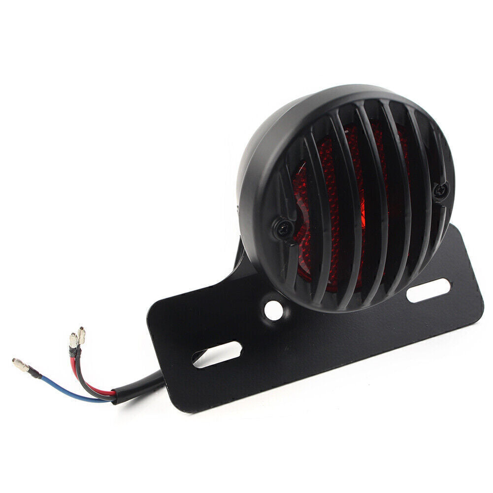 Universal Motorcycle Side Mount Tail Light License Plate Bracket For Cafe Racer