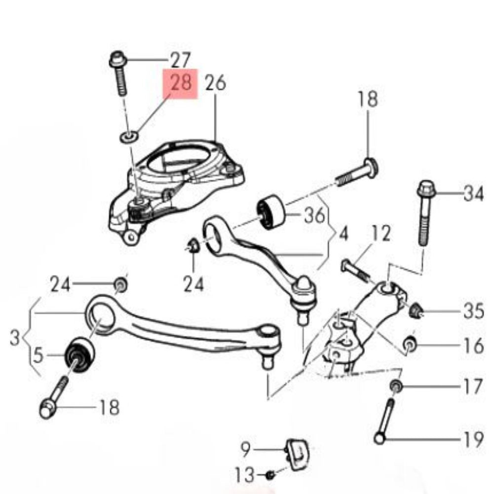 3D0412145A Upper Bracket Washer for Volkswagen 19-22