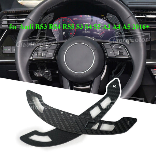 2 Sets Magnetic Carbon Shift Paddles for Audi RS3 RS4 RS5 S3 S4 S5 A3 A4A5 2016+