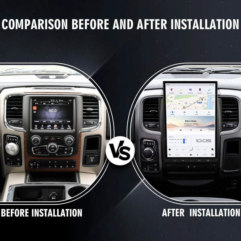 for Dodge for Ram 2014-2019 Android 13 for Tesla Style Vertical Screen 14.4 GPS Radio