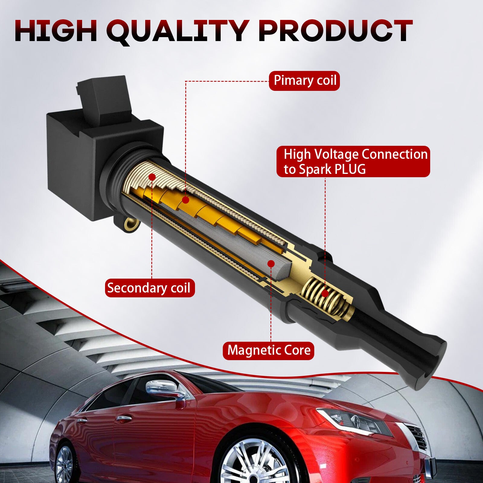 Ignition Coils + Spark Plugs for Mitsubishi Outlander Eclipse Galant UF532