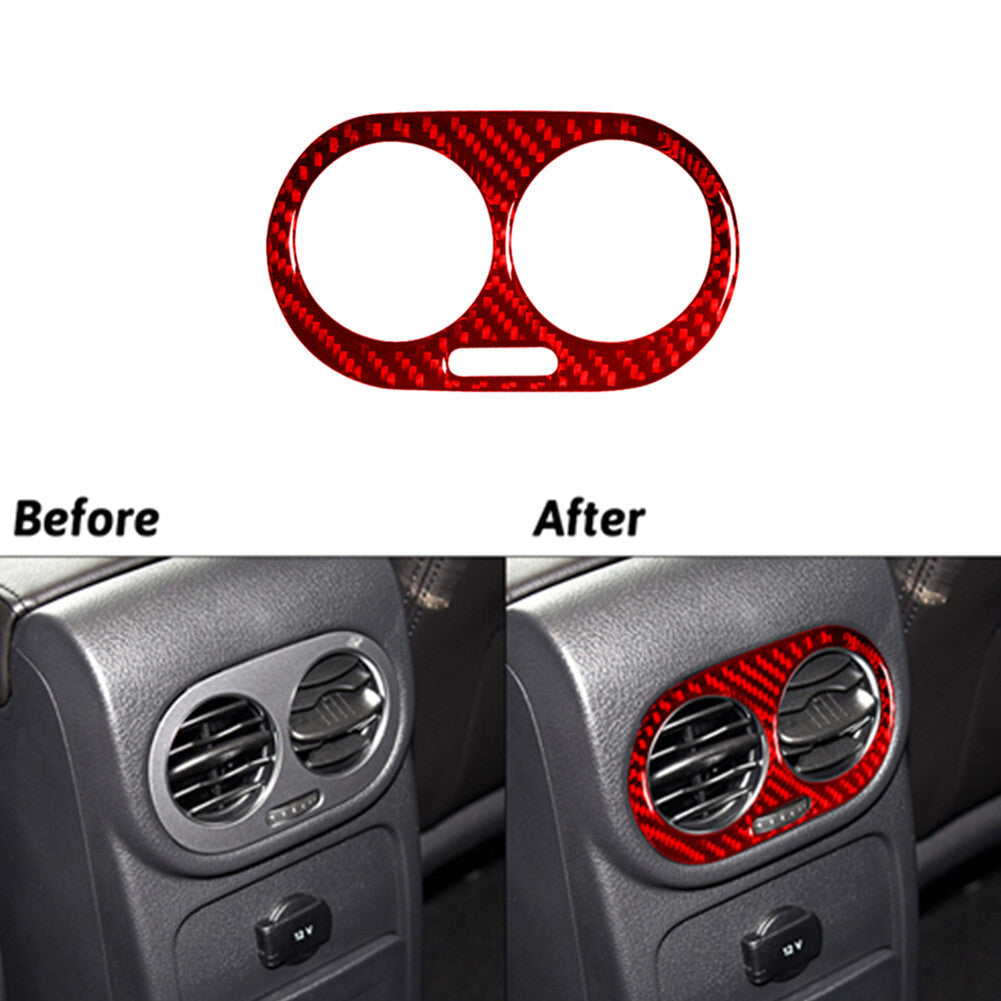 31Pcs Red Carbon Fiber Interior Kit Cover Trim for Volkswagen for Tiguan 2013-2017