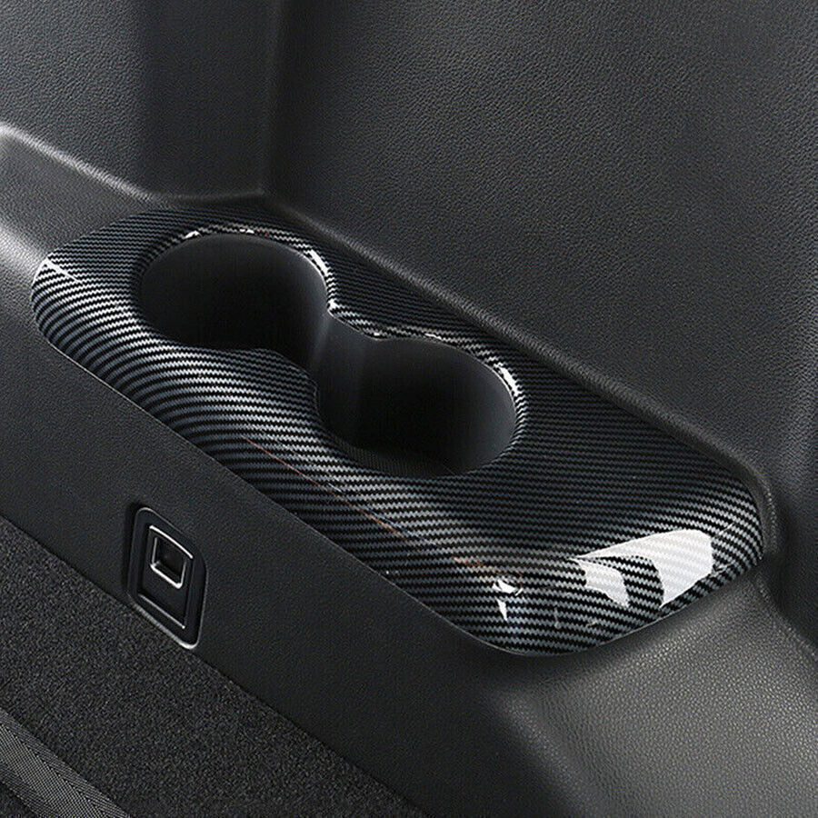 2P Carbon Fiber Rear Lr Water Cup Panel Cover Trim for Toyota Highlander 20-24