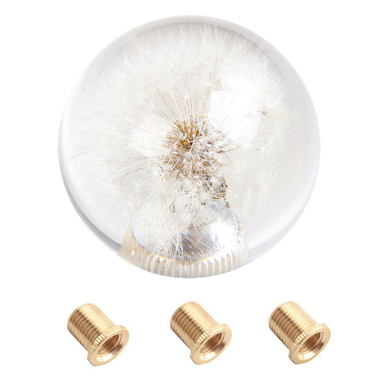 Universal Manual Gear Shift Knob Head Round Ball Crystal Real Flowers Repair Kit