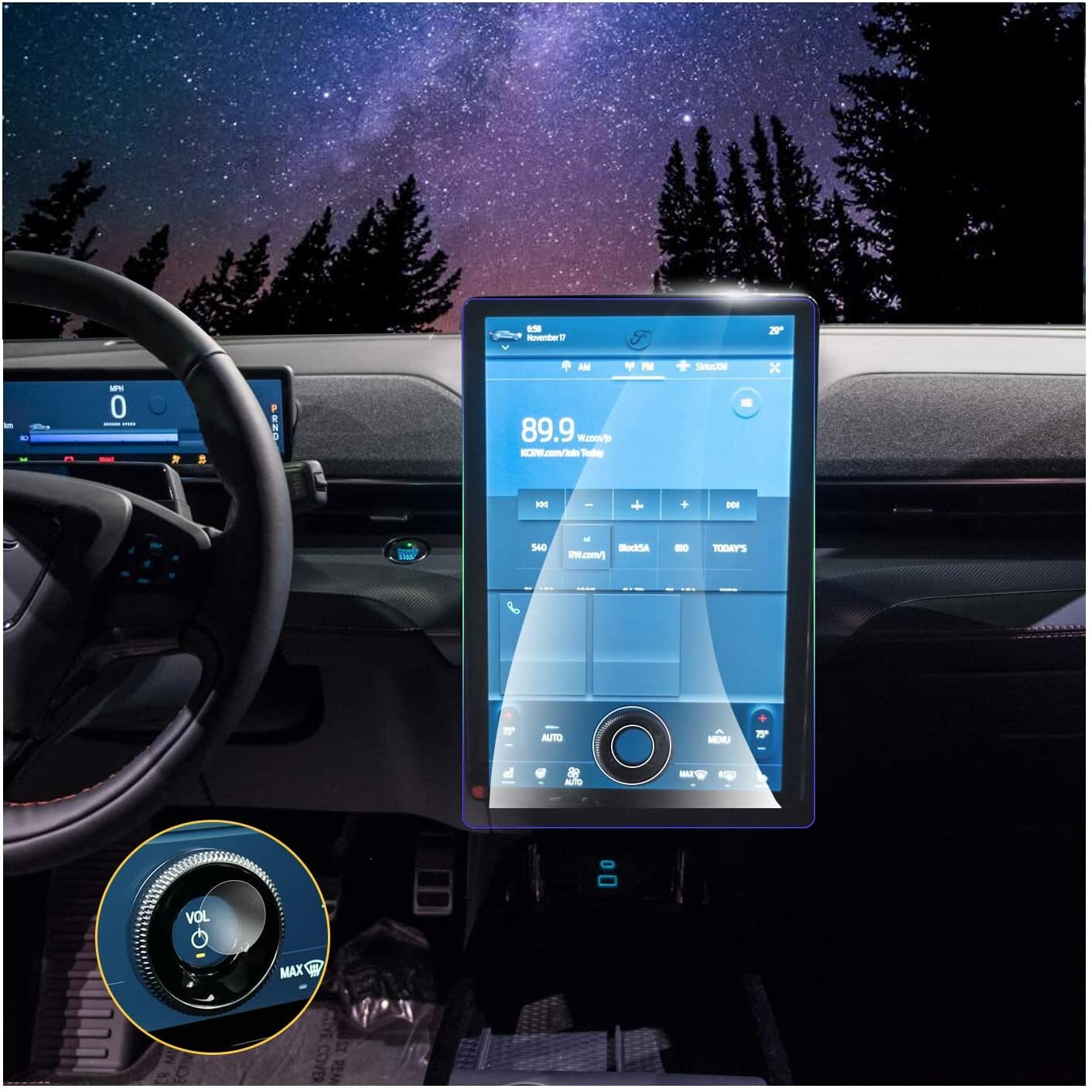 Screen protector, transparent high-definition tempered glass, GPS accessory for Mustang Mach-E