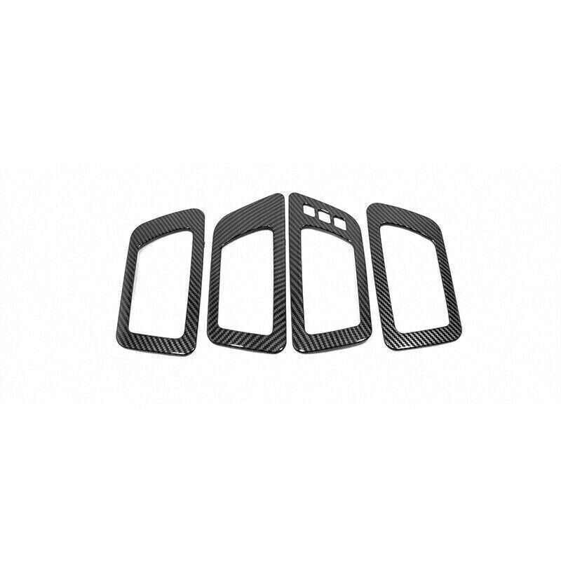 Inner Door Handle Frame Trim Carbon Fiber Style for Toyota Highlander 2014-19 4P