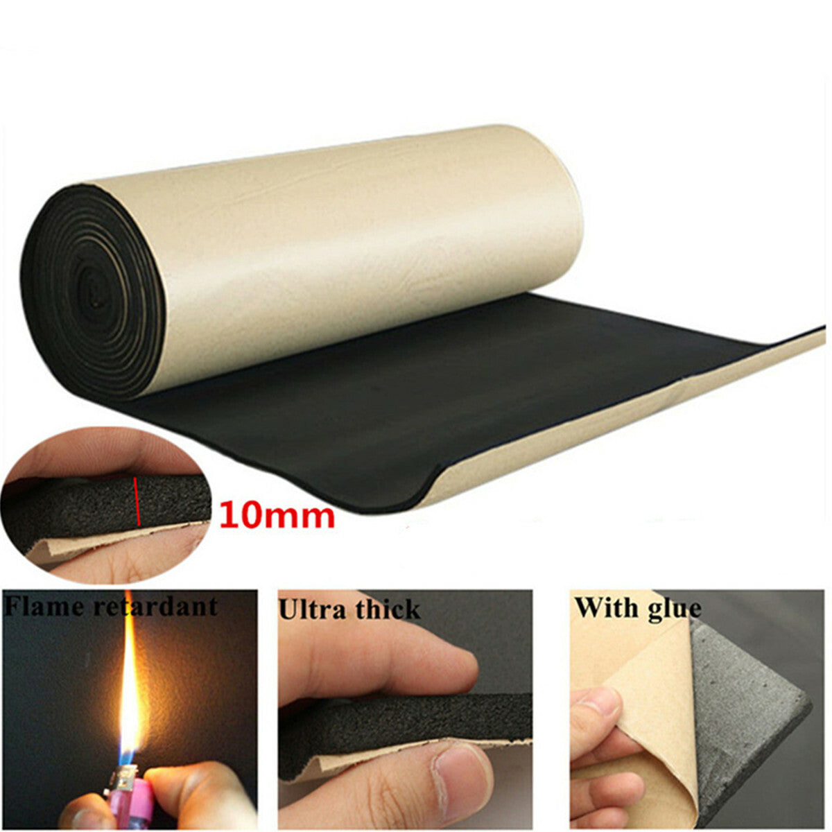 Car Engine Bonnet Acoustic Thermal Insulation Deadening Sound Proofing 10mm 1¡Á1m
