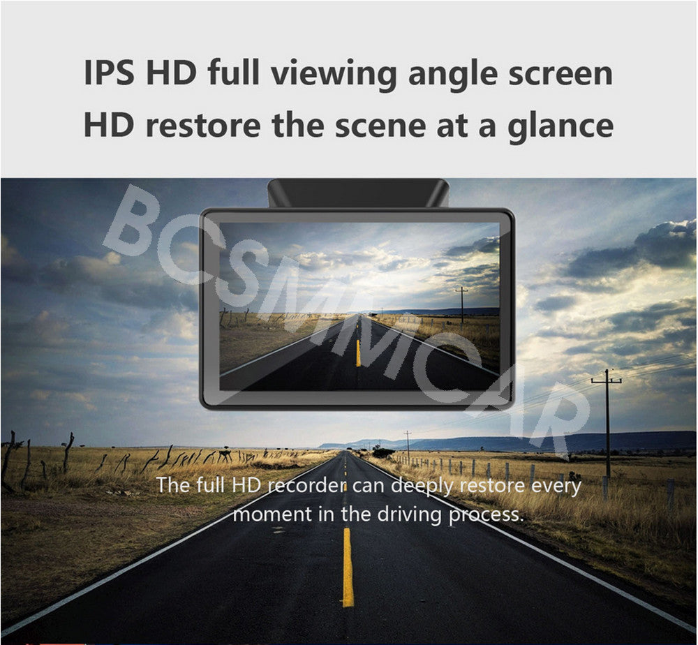 Dash Cam Car DVR Front Rear Camera Recorder 1080P 140 Degree IPS Screen 5Inch