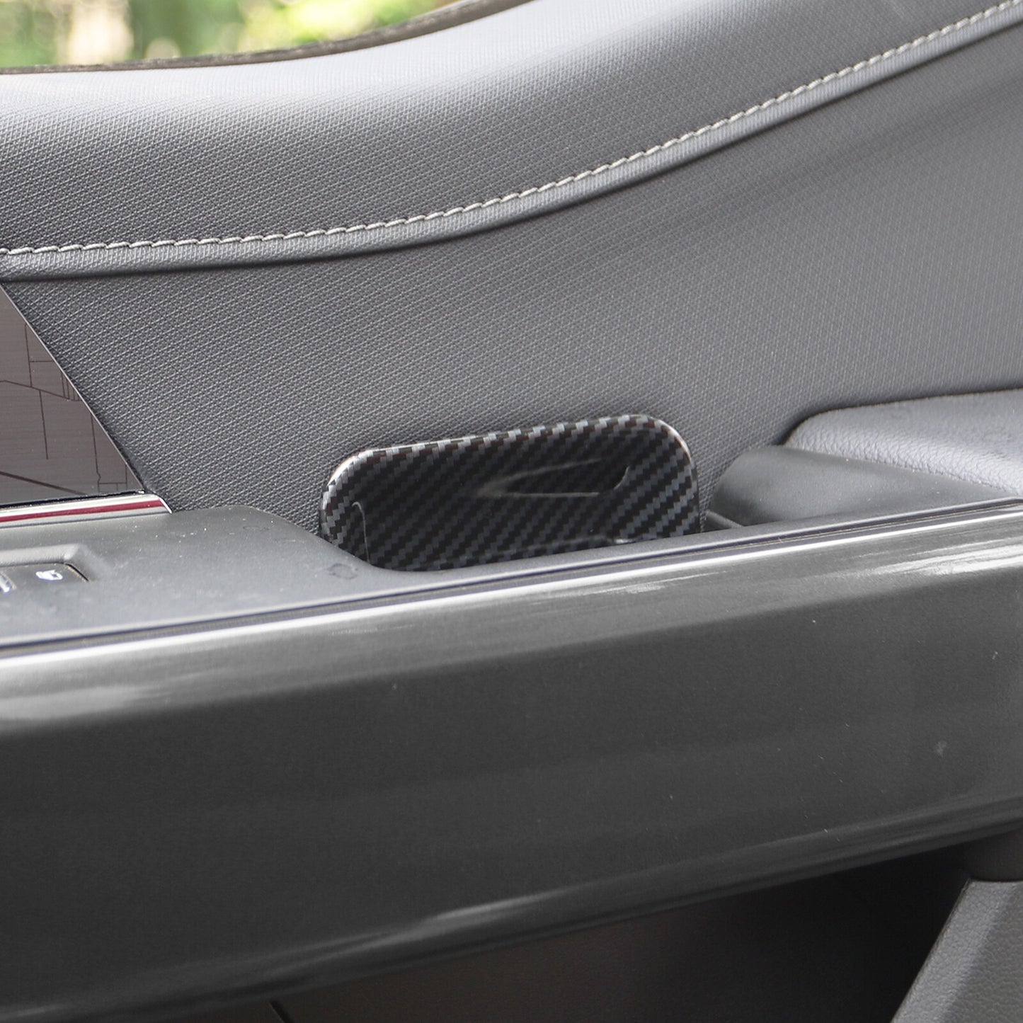 4x Carbon Fiber Inner Door Handle Bowl Cover Trim Decor Black for Ford F150 2021