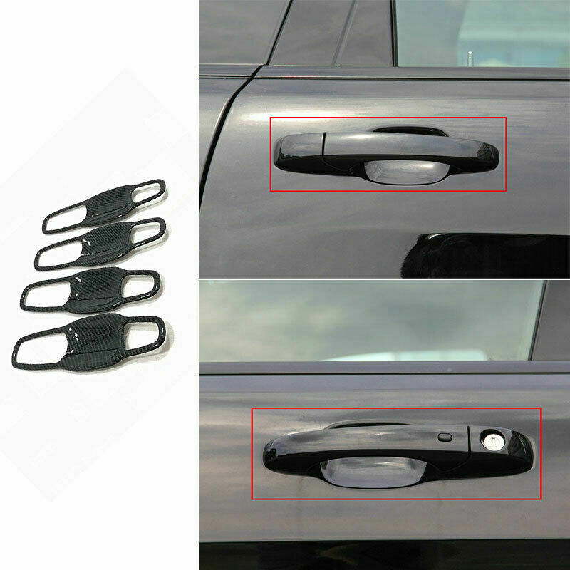 4P for Jeep Grand Cherokee 2011-2020 Carbon Fiber Exterior Door Bowl Cover Trim