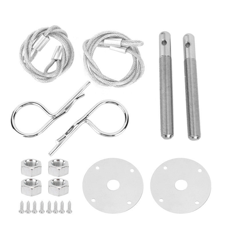 Universal Car Aluminum alloy Mount Engine Hood Pin Plate Bonnet Lock Latch Pin