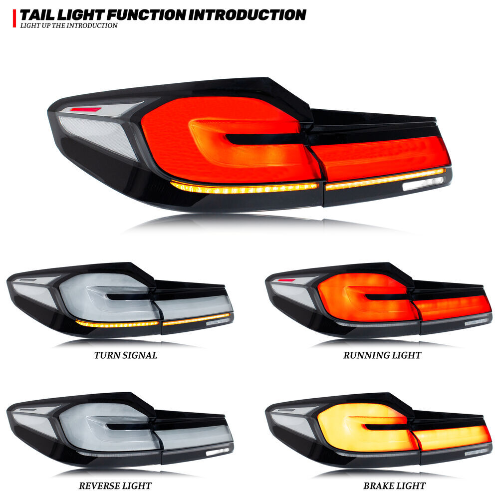 Pair LED Tail Lights for BMW G38 G30 M5 F90 2017-2020 Sequential Rear Lamps